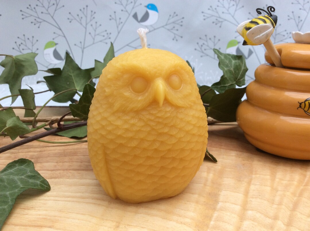 100% Beeswax Candle Owl Made in Devon - Ideal Gift - Etsy UK