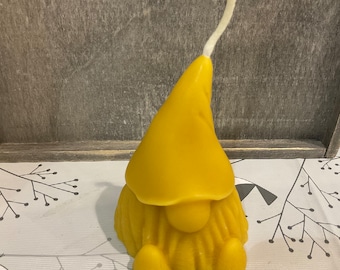 100% Beeswax Candle Gonk Gnome made in Devon - fun gift