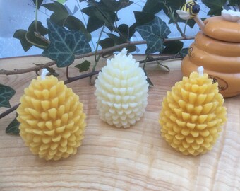 100% Beeswax Candle Gift Set - Three Small Cones - Various Options made in Devon