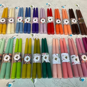 2 x Pure Beeswax Taper Candles Candlestick Table Candle 23cm x 2cm - made in Devon.