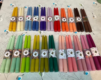 Beeswax Taper Candles (Set of 2): Hand Poured, Devon Made, 23cm