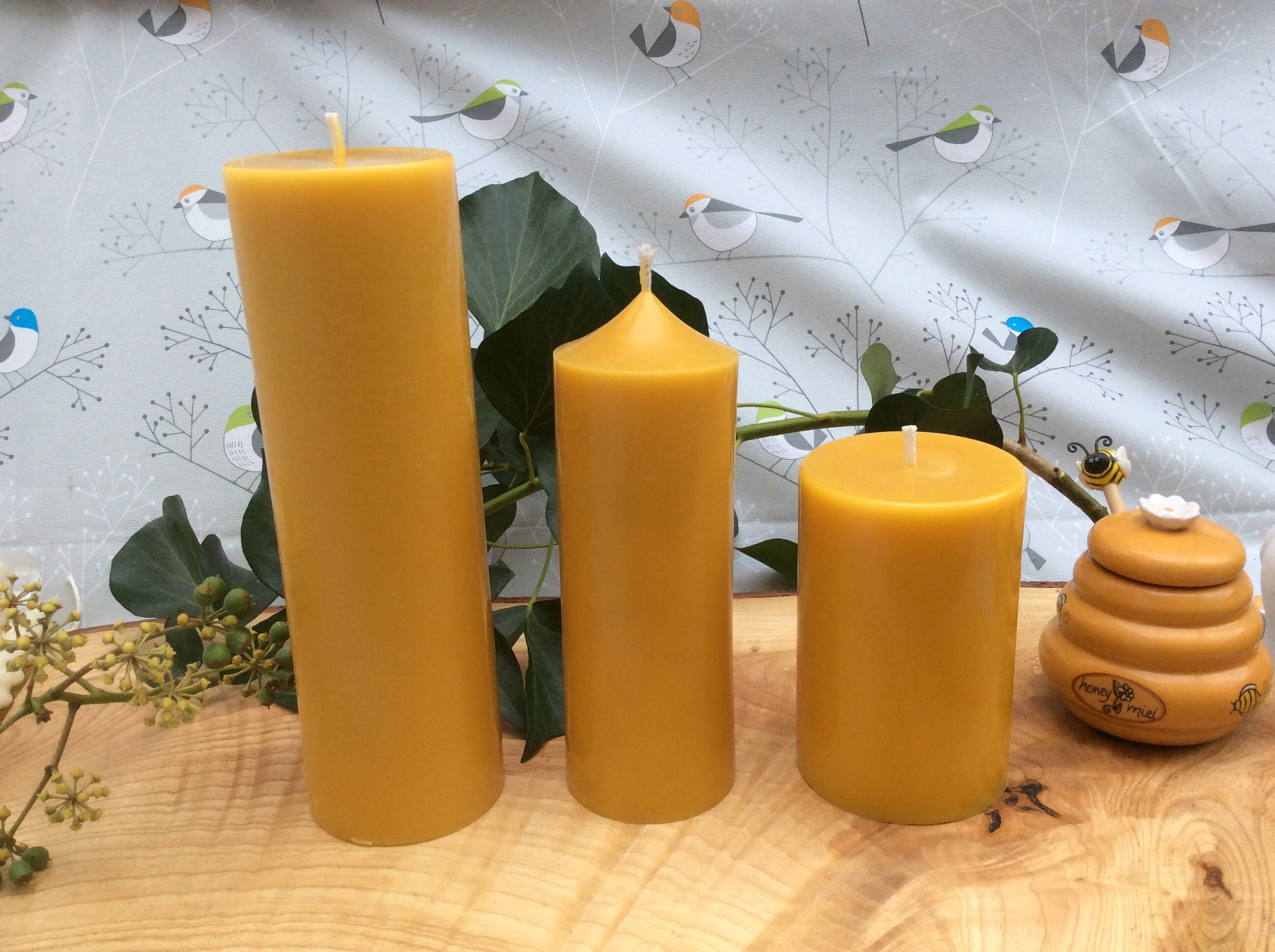 Beeswax Chunky Pillar Candle made in Devon with 100 Beeswax Etsy