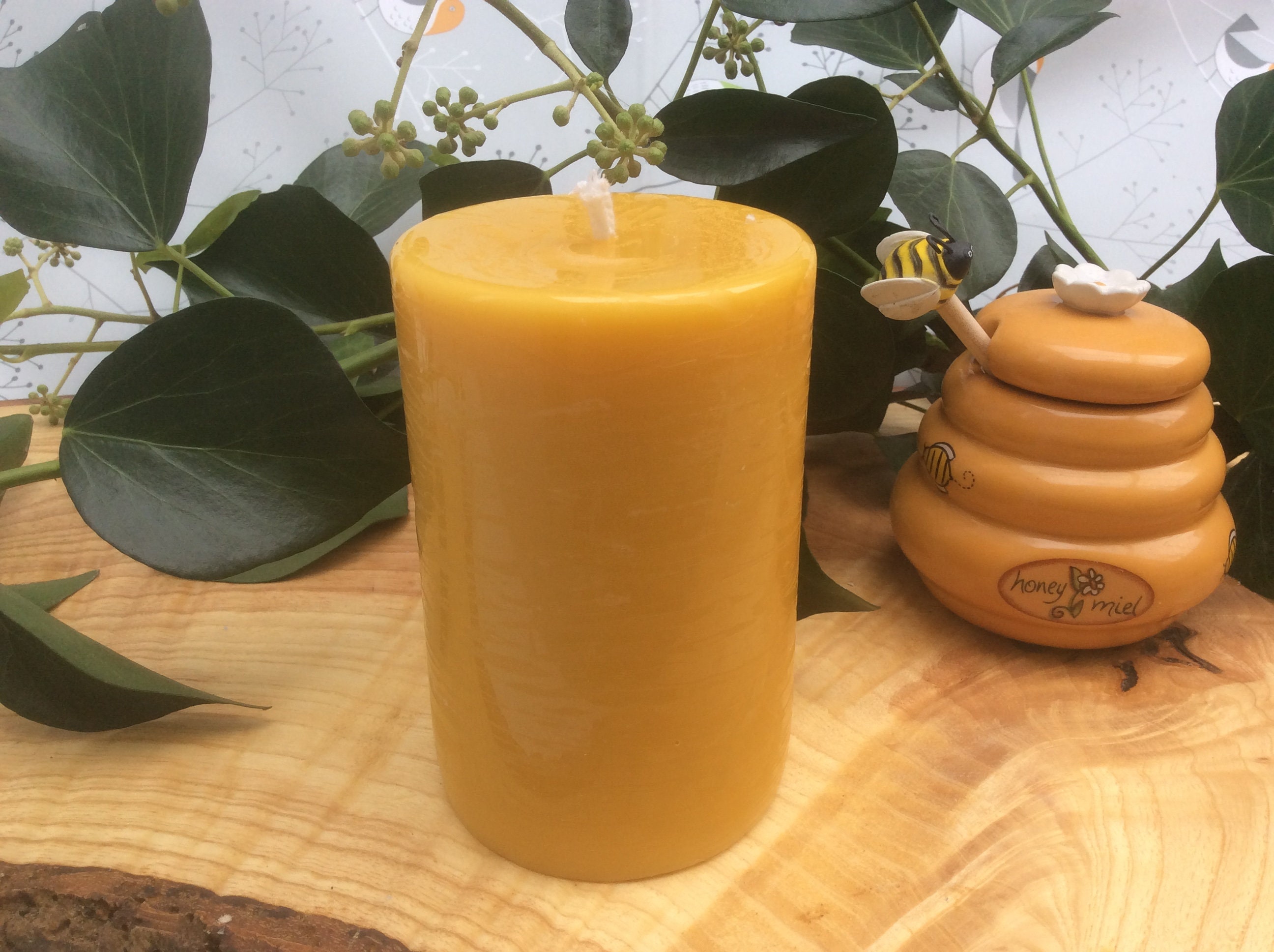 Beeswax Chunky Pillar Candle made in Devon with 100 Beeswax Etsy