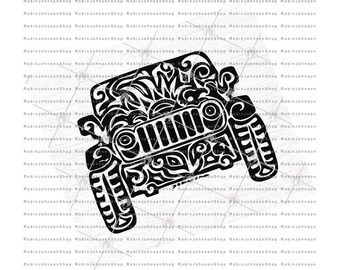 Download Jeep Mandala Etsy 3D SVG Files Ideas | SVG, Paper Crafts, SVG File