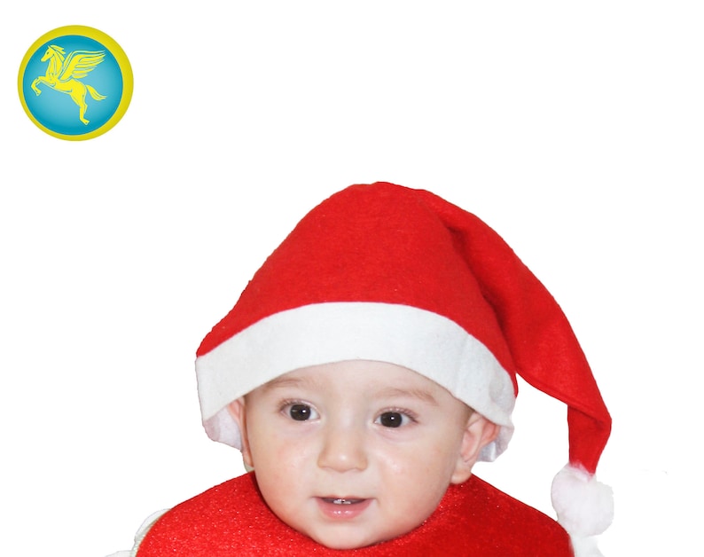 Santa Hat With Newborn Bavette Christmas Accessory Pegasus