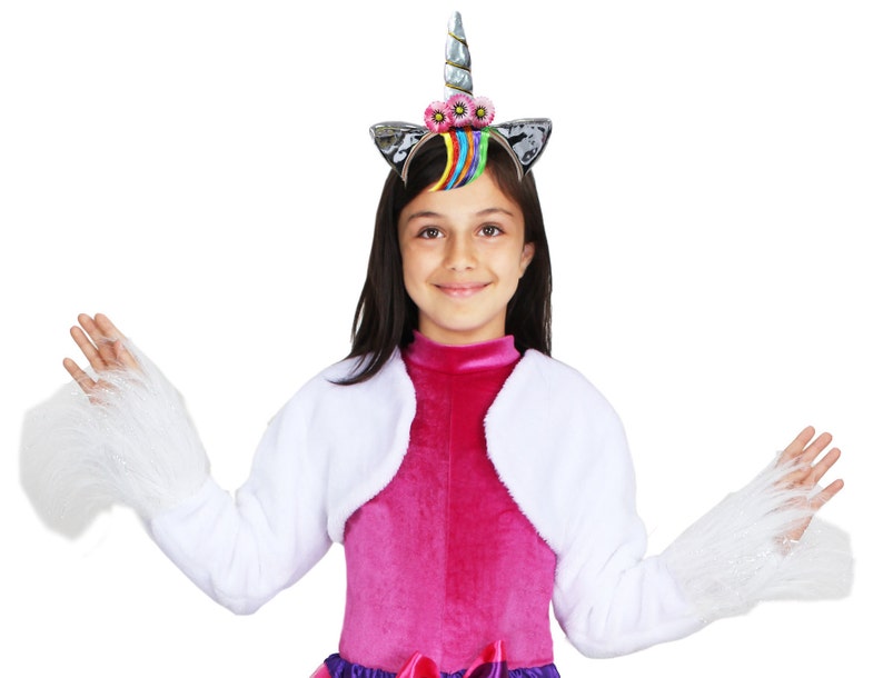 Pegasus Unicorn Costume Carnival Dress Girl Made In Italy