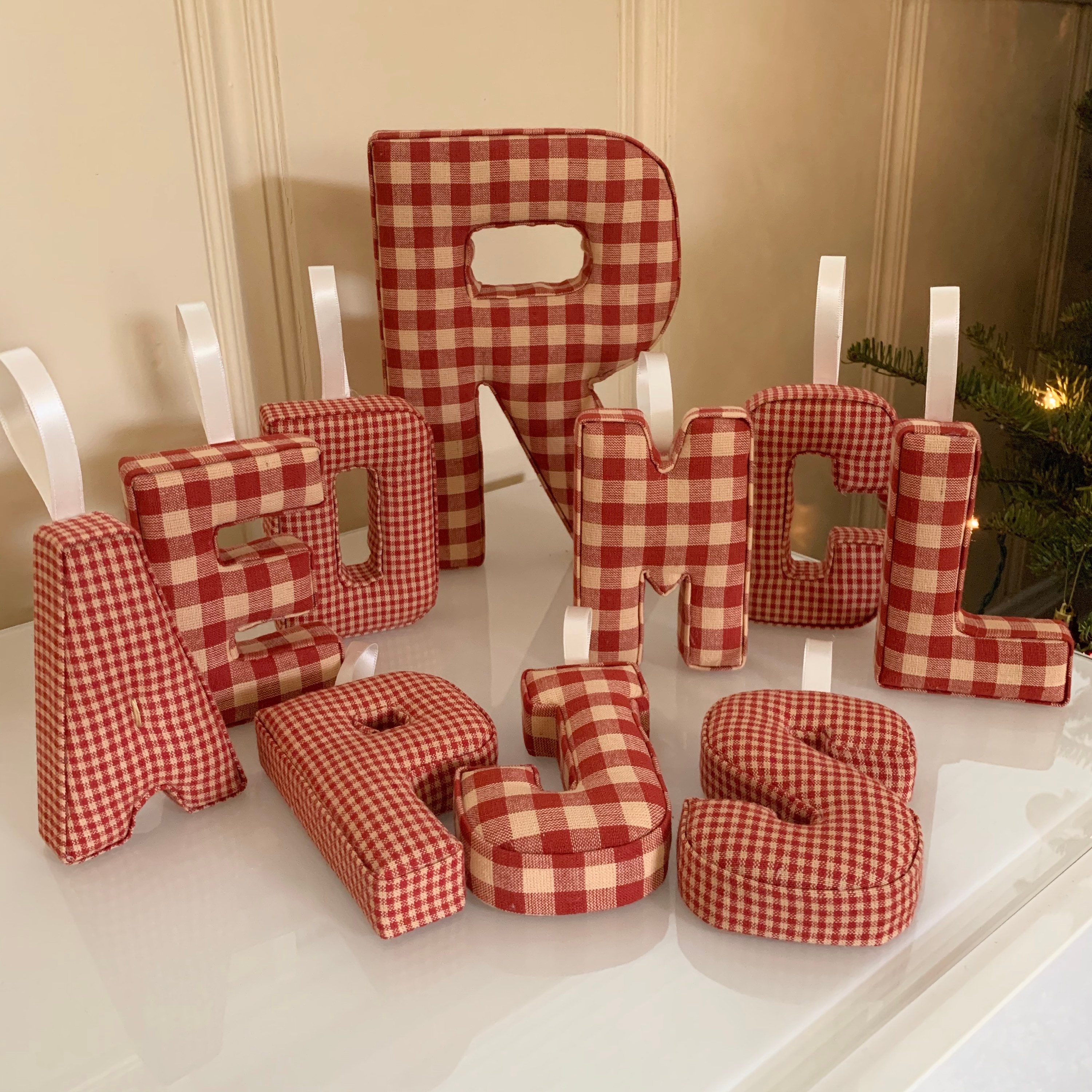 Lettre de Noël Personalisation Sapin Décoration Arbre Lettre Initial Famille