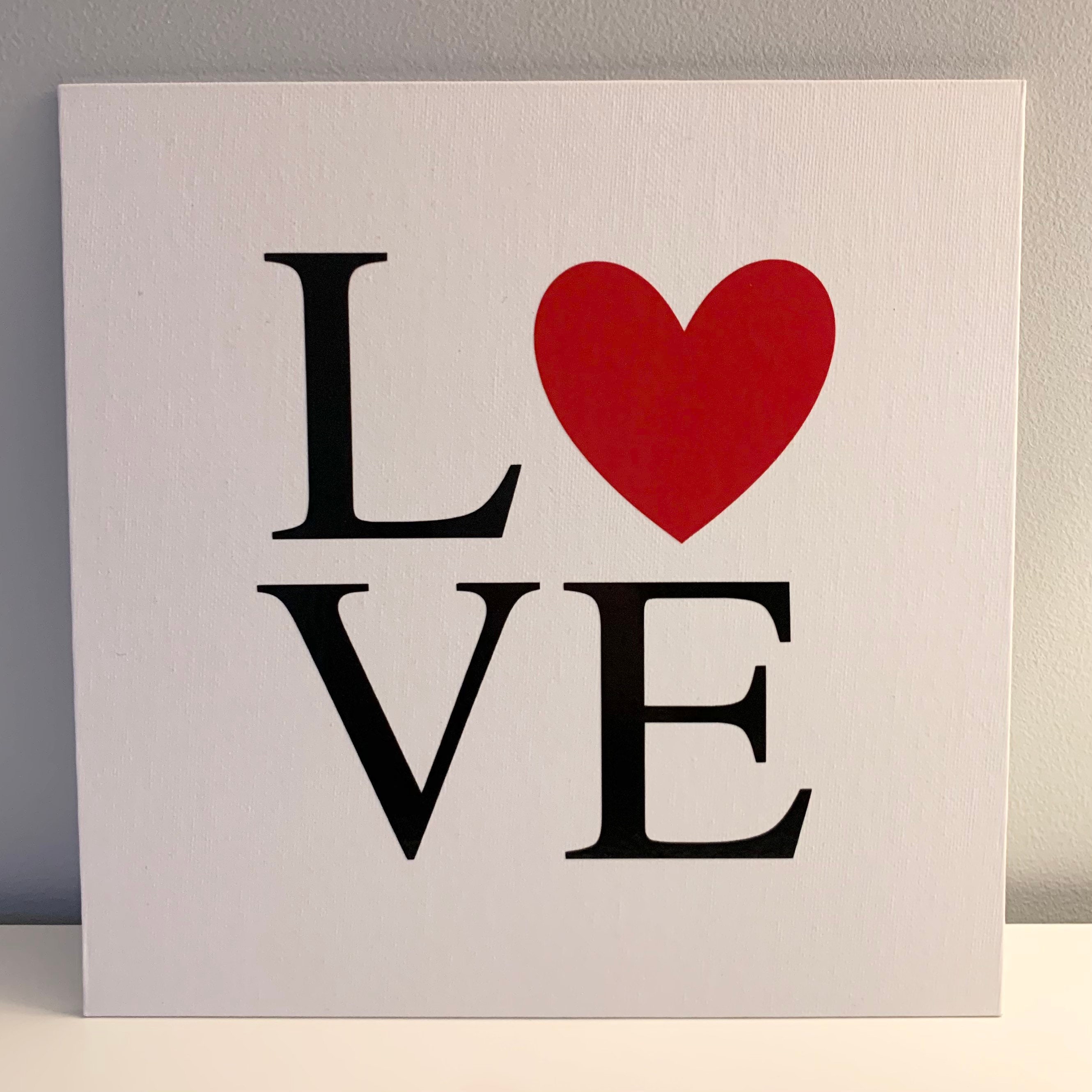 Toile Love 25x25 Tableau Affiche Deco Murale