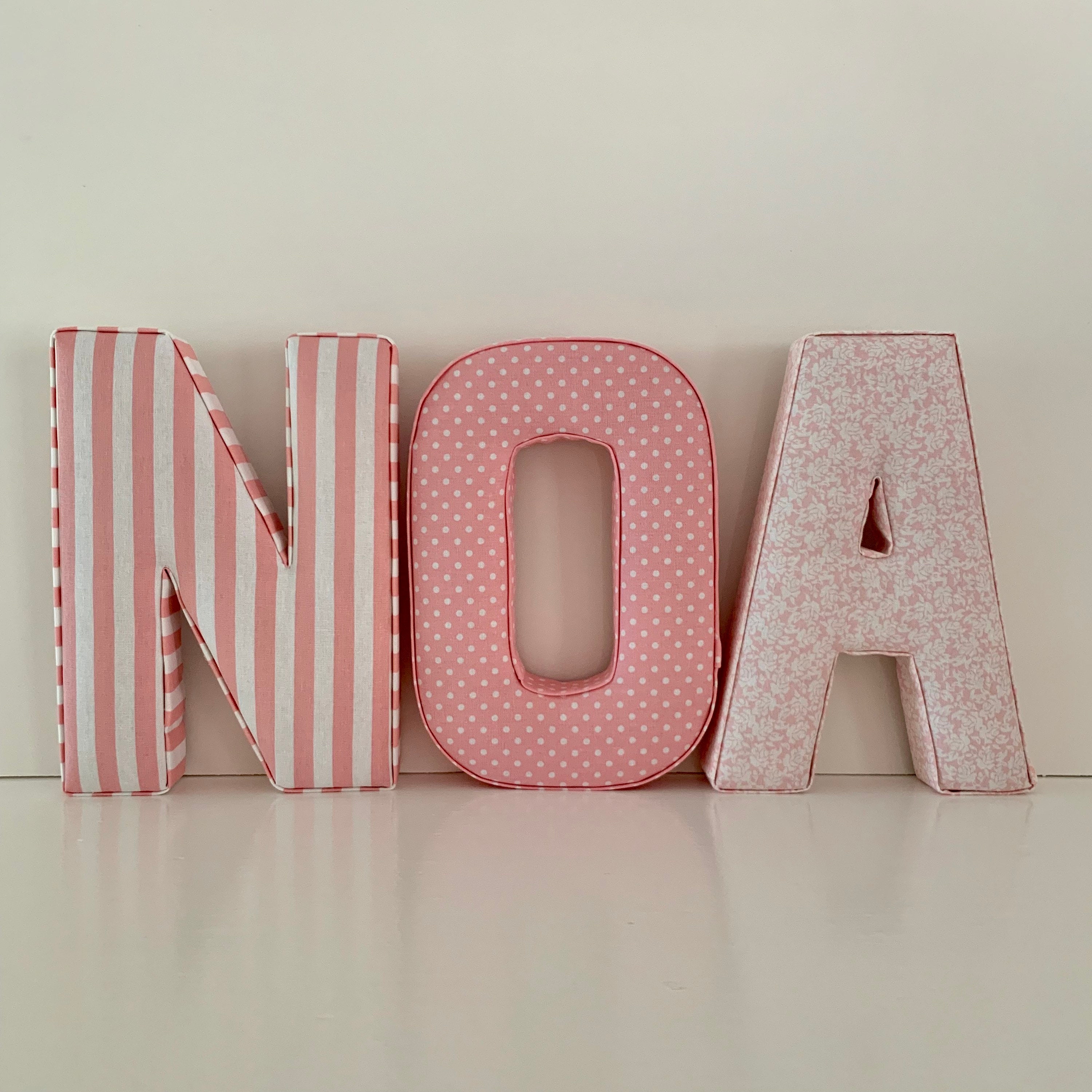 Lettre en Tissu Prénom Bébé à Personnaliser Décoration Chambre Cadeau Naissance Baptême