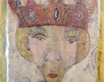 The Prine – Original Encaustic Portrait on Wood | US Artist Anne-Marie Grgich