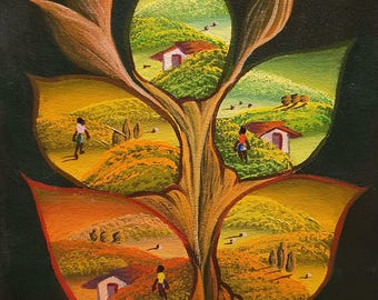 Camille Torchon "Roots of Memory" Haitian painting