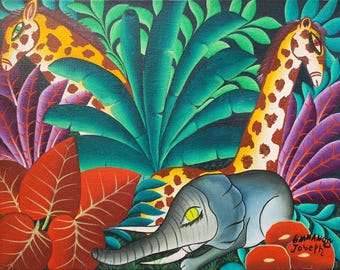 Jungle Friends – Colorful Safari Animal Wall Art for Nursery or Kids Room by Emmanuel Joseph