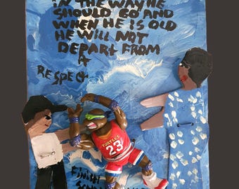 Train Up a Child – Original Folk Art by Missionary Mary Proctor – Inspirational Mixed Media Assemblage