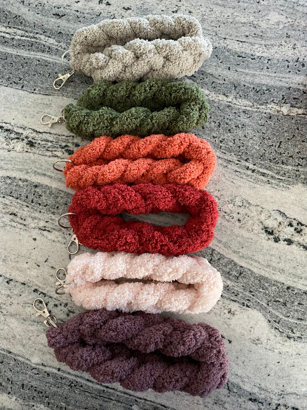 Handmade Chunky Knit Keychains Keychain Wristlet Etsy