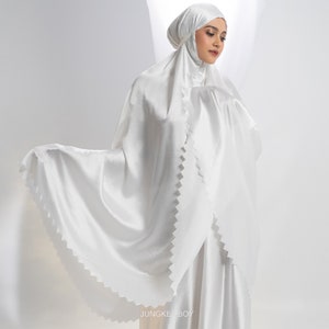 Mukena Sac de luxe quotidien en soie scintillante pour adulte Robe de prière musulmane, Tenue de prière musulmane, Tenue de prière pour femme, Vêtements de prière musulmans