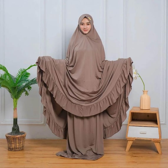 Adult Mukena Jersey Premium Luxurious Ruffles Covers Jumbo Chin, Muslim Prayer Dress, Muslim Prayer Attire, Prayer Outfit, Prayer Clothes