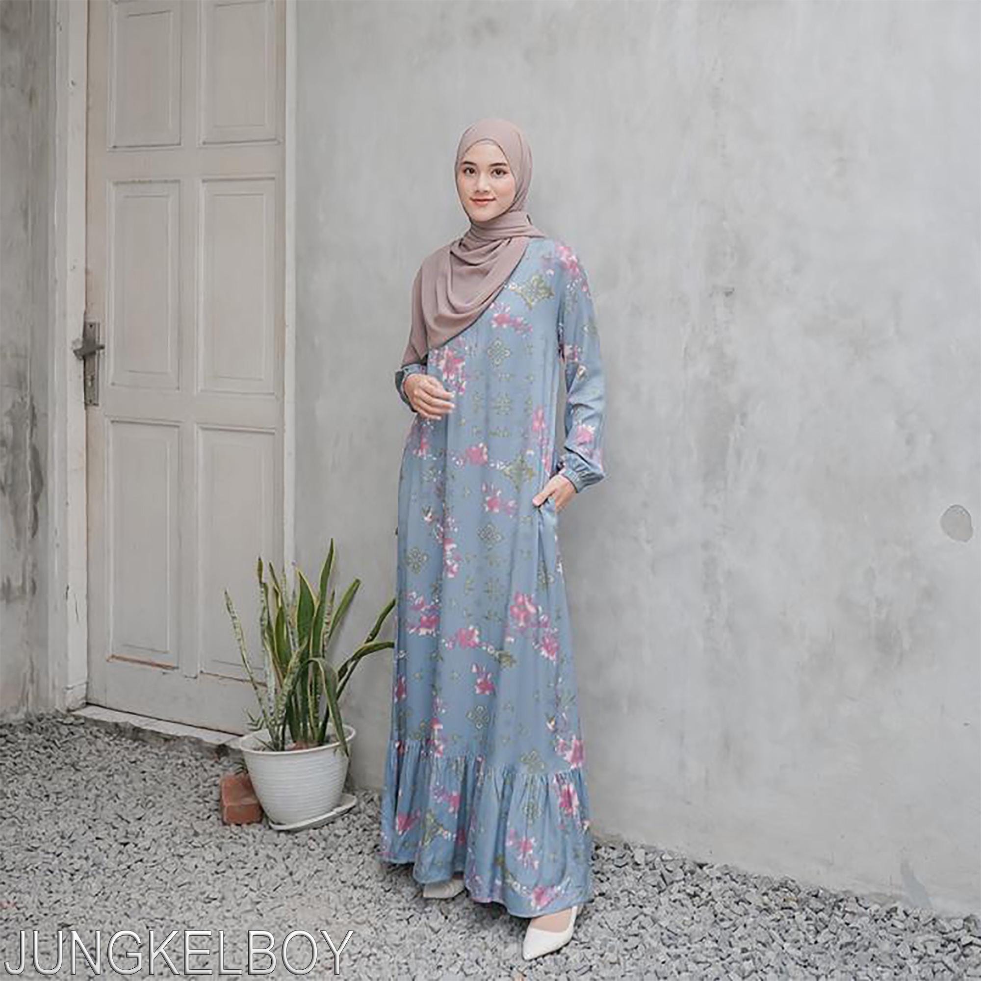 chinese dress ladies Middle East abaya Muslim women's Maxi dress solid color pleated elegan   PRINGBUD ISLAMIC CLOTHING