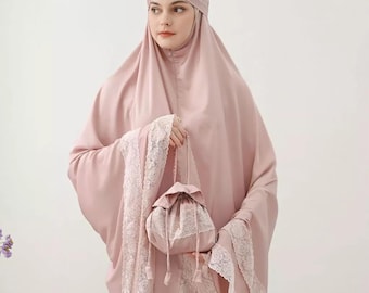 Arabian Series Mukena 3in1 Silk Hampers Afsha Muslim Prayer Dress, Women Prayer Outfit, Muslim Prayer Clothes, Salah Prayer outfit