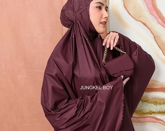Mini parachute Mukena Premium Corée voyage série adulte Madeena robe de prière musulmane, tenue de prière pour femme, vêtements de prière musulmans
