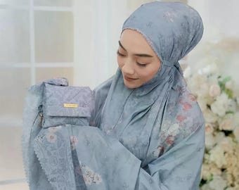 Jumuna Mukena 2 in 1, mini paracadute da viaggio, motivo coreano, Sunny, Evelyn, abito da preghiera musulmano, abito da preghiera per donna, abiti da preghiera musulmani