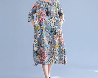 LC643 Premium Midi Dress Floral Fashion Latest JB, Maxi Dress, Cotton Dress, Bohemian Style, Casual Summer Midi, Boho Dress, Women's Dress