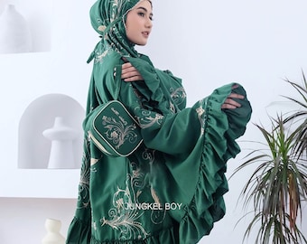 Mukena Adult 2in1 embroidery Premium Cotton Aqeella Canti, Muslim Prayer Dress, Muslim Prayer Attire, Prayer Outfit, Muslim Prayer Clothes