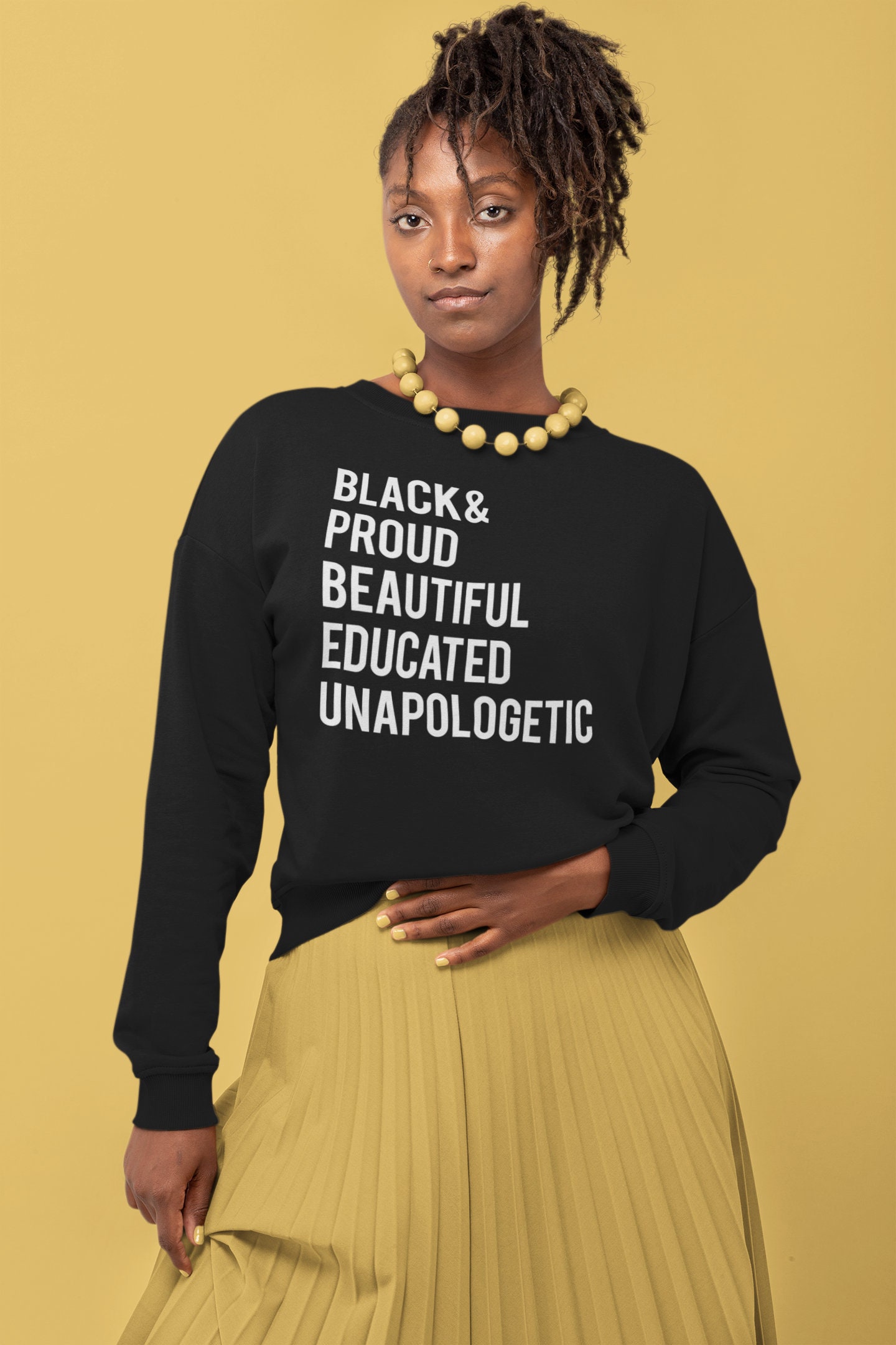 Black & Proud Beautiful Educated Unapologetic Sweatshirt | Etsy