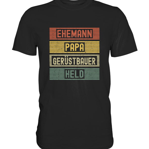 Retro Gerüstbauer Handwerker Gerüst Baustelle Vintage Tshirt Shirt T-Shirt