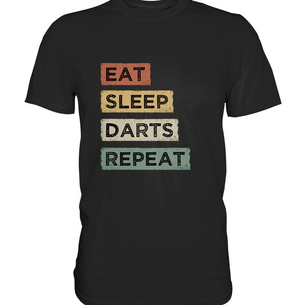 Retro Vintage Eat Sleep Darts Repeat Dart Darten Darter 180 Tshirt T-Shirt Shirt