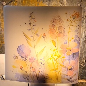 Fused Glass Floral Nightlight
