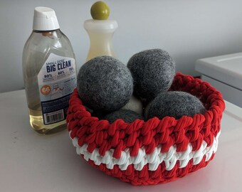 Upcycled cotton storage basket