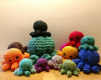 Crochet Octopus Plushie, Stuffed Amigurumi Octopus