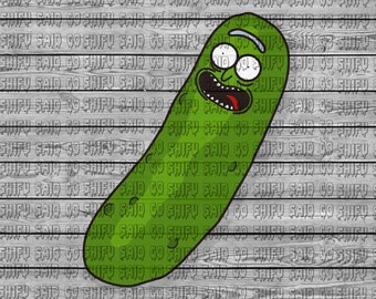 Giant Pickle Rick 25.6cm x 9cm- Waterproof Vinyl Glossy Sticker Sticker Bombs and More! Lockers Desks Perfect For Laptops