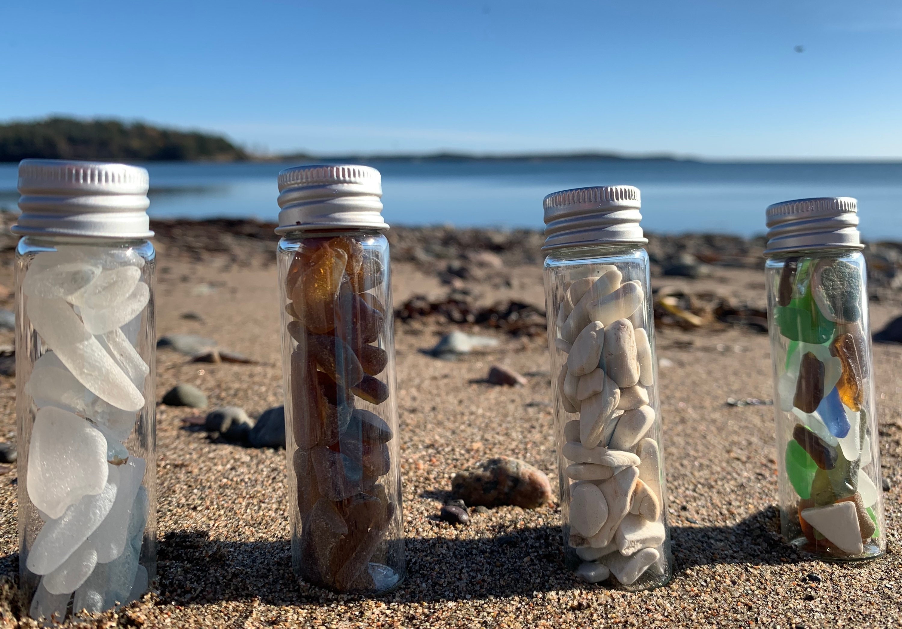 3.14 Inch Glass Jars Filled With Cape Breton Sea Glass. 1 Etsy UK
