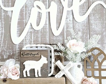 Lamb Mini Sign: Rustic Farmhouse Decor