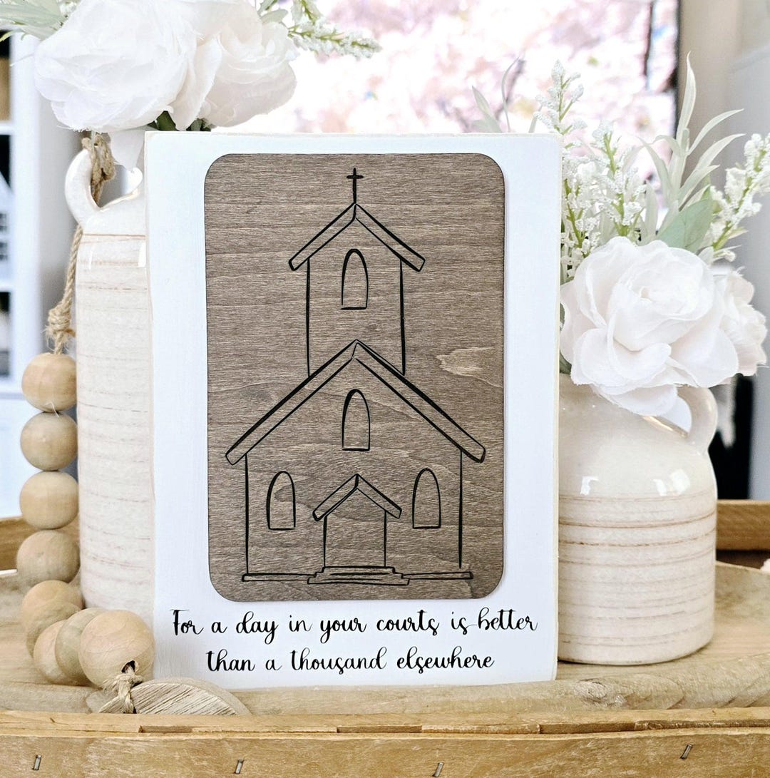 Engraved Church Wood Sign: Rustic Christian Decor (5.5x7.5 Inches). - Etsy