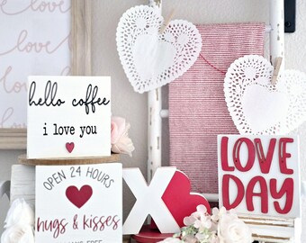 Valentines Day wood mini signs