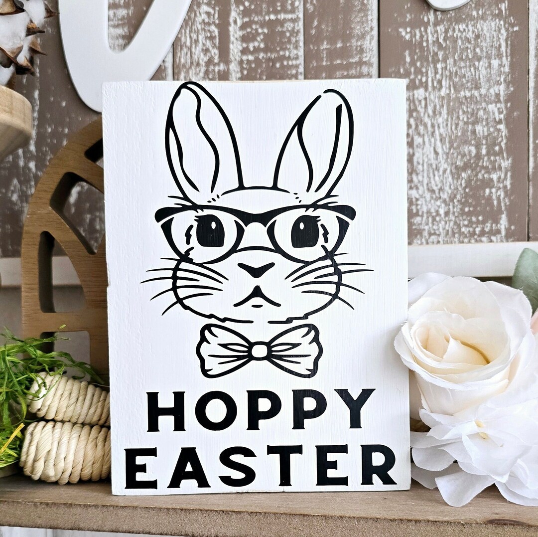 Farmhouse Style Spring Hoppy Easter Mini Sign - Etsy