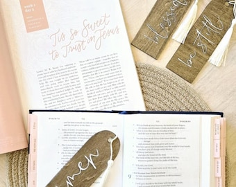 Set of 3 Christian wood bookmarks