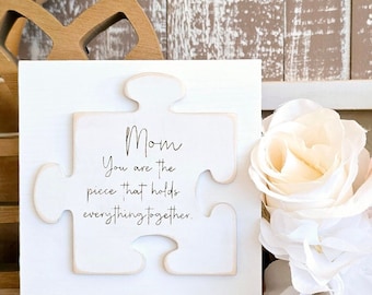 Mothers day mini sign, puzzle piece, mother, mom, grandmother, grandma