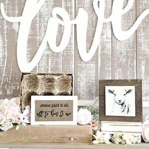 Easter Lamb mini sign, neutral easter rustic decor, farmhouse decor, religious decor