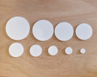 Acrylic Circle Blanks, 9 Different Sizes, Round craft blanks, Sublimation Blanks,