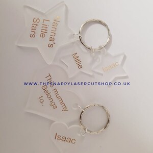 Acrylic set of Hearts or Star Blanks, Laser craft, Acrylic blanks, acrylic keyring blanks. cast acrylic sublimation blanks 10 large 40 small