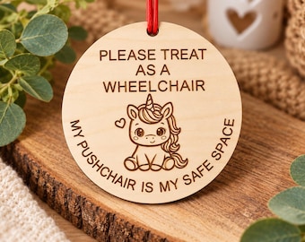 Pushchair Safe Space Sign | Neurodiverse Child Accessibility Sign | Please Treat As A Wheelchair | Additional Needs Buggy Sign