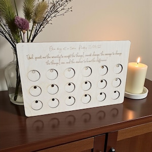 Personalized Serenity Prayer Recovery Token Display: AA Chip Holder, freestanding with stand