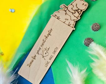 Personalised Teacher Bookmark Gift | Wooden School Leavers Gift | Custom Name Bookmark | End of Year Gift from Teacher | Classroom Keepsake