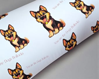 Funny Dog Wrapping Paper | Cheeky Puppy Gift Wrap | “You Are the Dog’s Bollocks” | Novelty Gift Wrap | 90gsm Paper