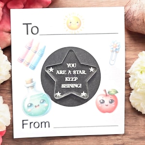 Presente para professor e aluno, presente para alunos, presentes de fim de ano, presente para alunos, presentes personalizados, você é uma estrela, cartão de recompensa, pacote com 5