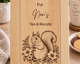 Personalised Nan Sofa Tray, Reserved for Nan Tea & Biscuits, Wooden Armchair Tray, Gift for Nan, Grandma Gift, Mothers Day Birthday Gift
