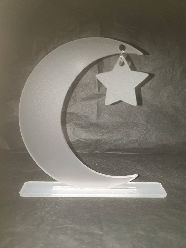Acrylic Crescent Moon and Star Blank free standing, cast acrylic subli –  The snappy laser cut shop